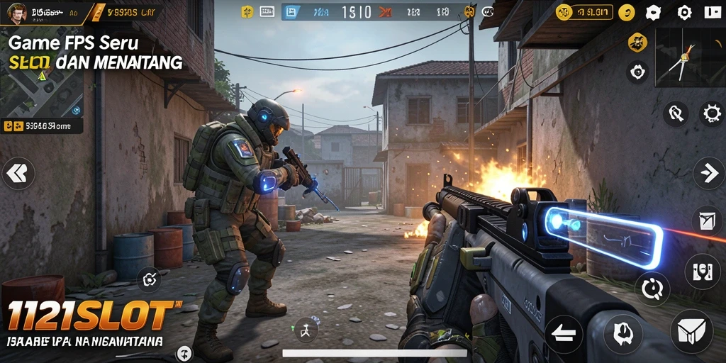 Tampilan aksi mendebarkan dalam <strong>1121SLOT</strong> dengan gameplay FPS yang seru.