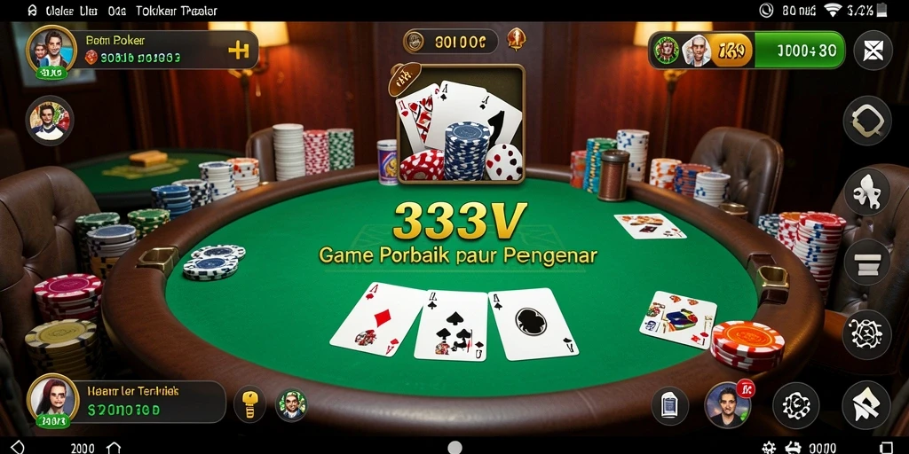 Tampilan menarik dari gameplay Poker di 333V.