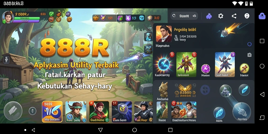 Tampilan antarmuka utama aplikasi Utility 888R yang menarik dan user-friendly.