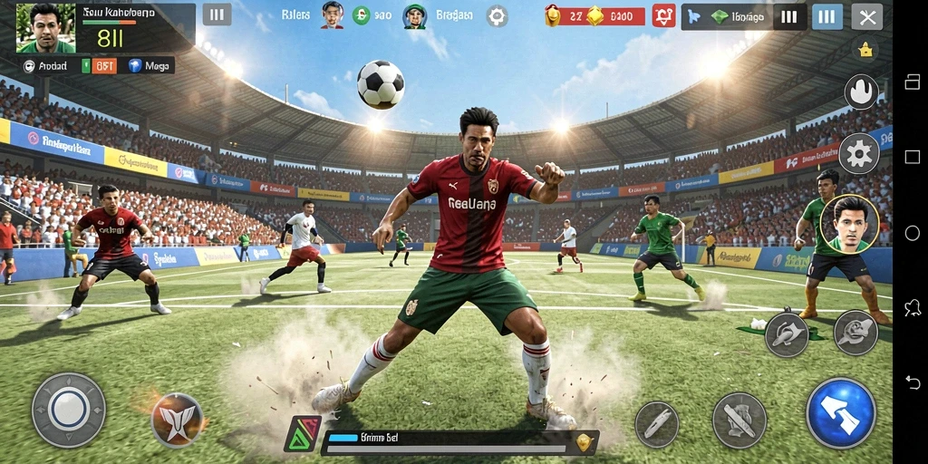 Tampilan gameplay menegangkan di 8II dengan aksi olahraga yang seru.