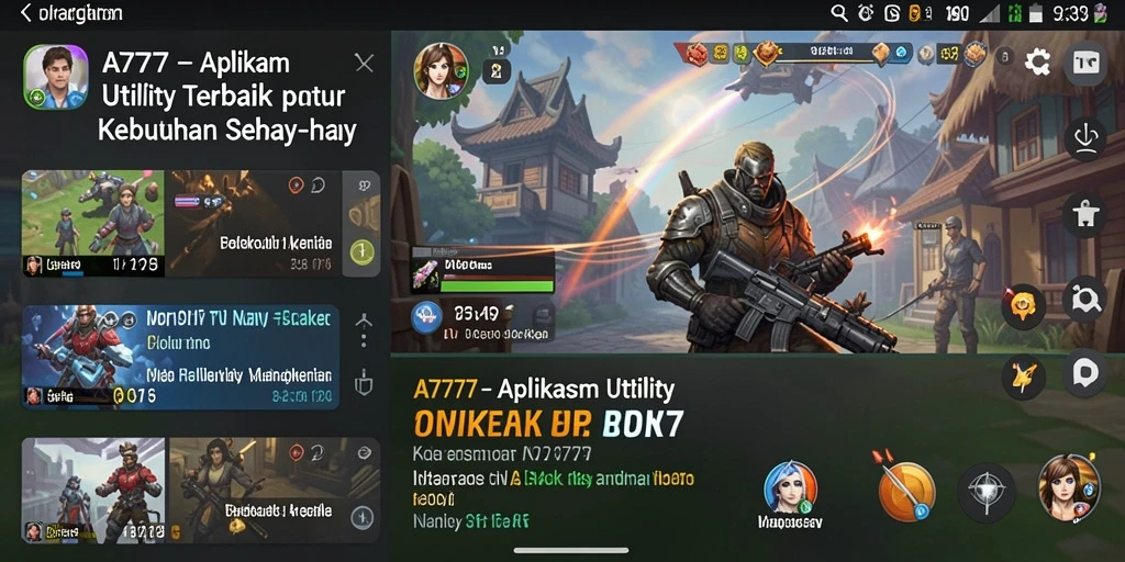 Screenshot utama A7777 menampilkan antarmuka aplikasi Utility yang ramah pengguna.