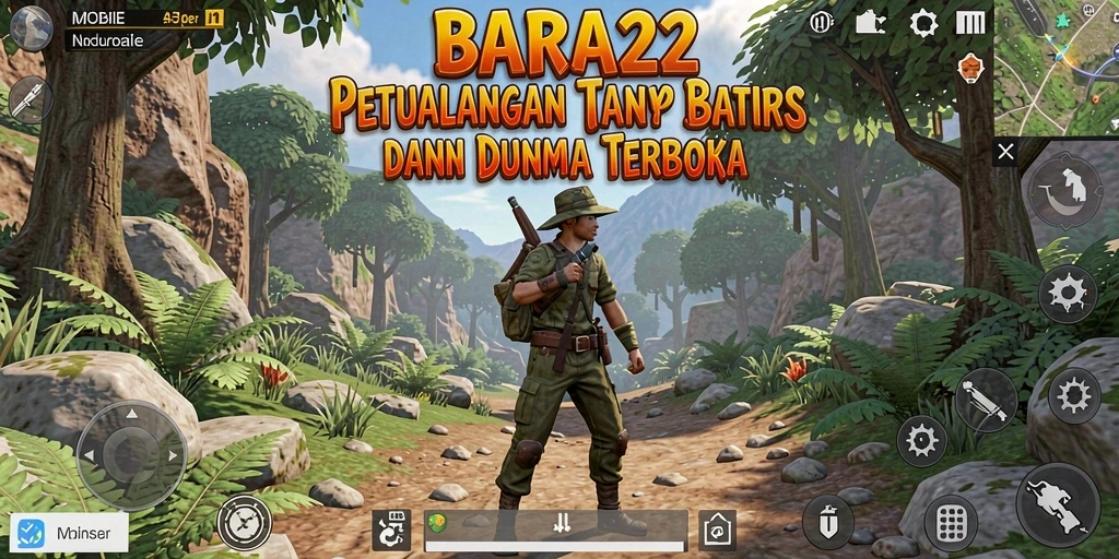 Tampilan gameplay BARA22 yang menampilkan dunia terbuka yang luas dan indah.