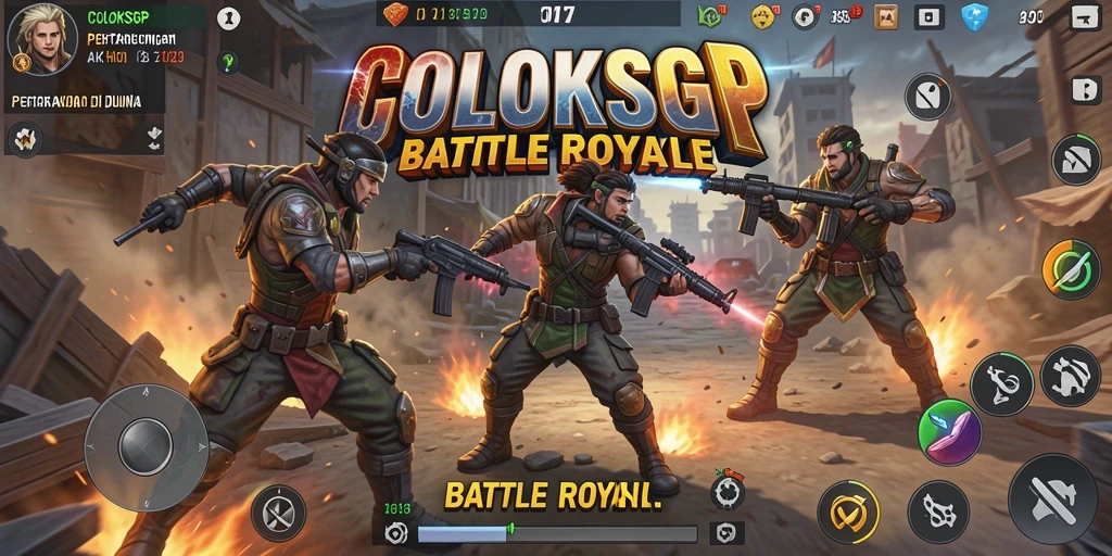 Tampilan seru gameplay COLOKSGP dalam pertempuran Battle Royale.