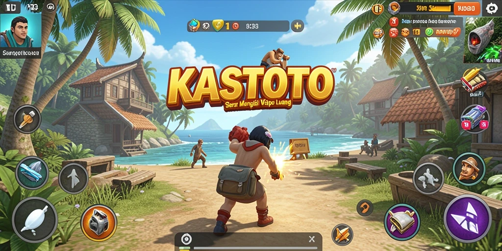 Tampilan menarik dari gameplay KASTOTO yang penuh warna.