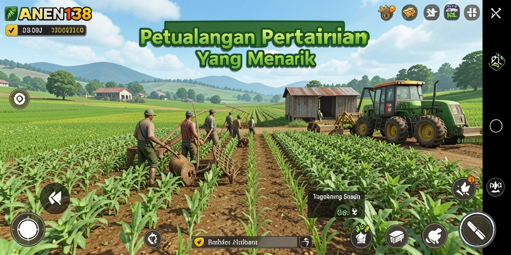 Gameplay seru di ladang PANEN138 dengan tanaman subur.