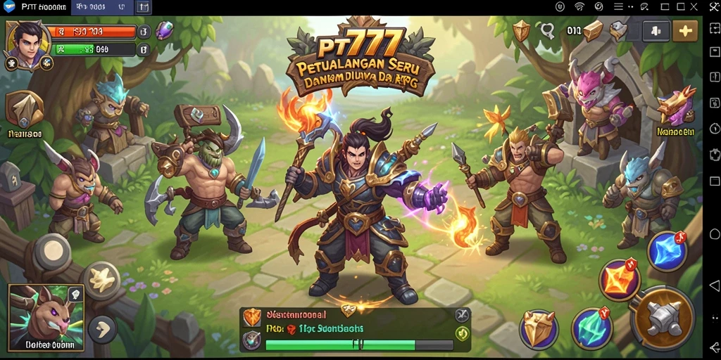 Tampilan gameplay PT777 dengan karakter yang sedang bertarung.