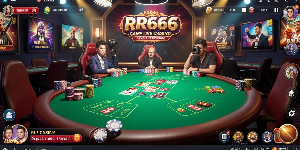 Tampilan permainan Live Casino yang seru dan interaktif di RR666.