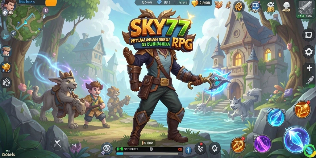 Screenshot yang menampilkan pertarungan epik dalam SKY77.