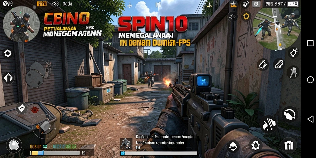 Screenshot gameplay SPIN101 dengan aksi menembak yang intens.